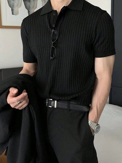 Manfinity Homme Men'S Solid Color Short Sleeve Casual/Business Polo Shirt