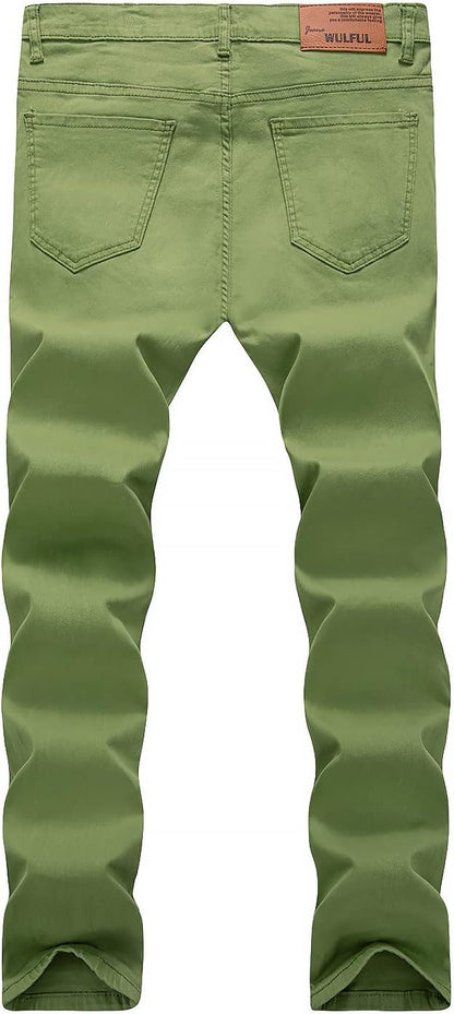 Men'S Ripped Jeans Slim Fit Skinny Stretch Comfy Denim Jeans Pants